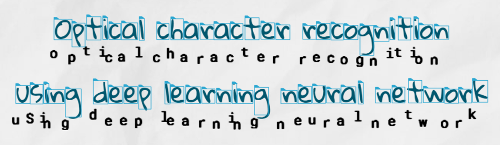 Optical character recognition using deep learning neural network.